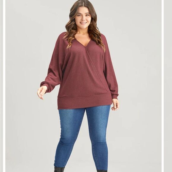 Nwt bloomchic dusty rose waffle knit top 22 - Picture 1 of 6